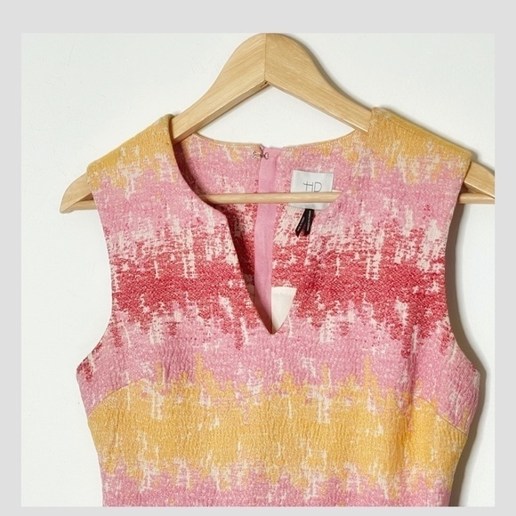 Anthropologie HD In Paris Strata Sheath Dress Sleeveless Cotton Notch V Neck 0 - Picture 5 of 11